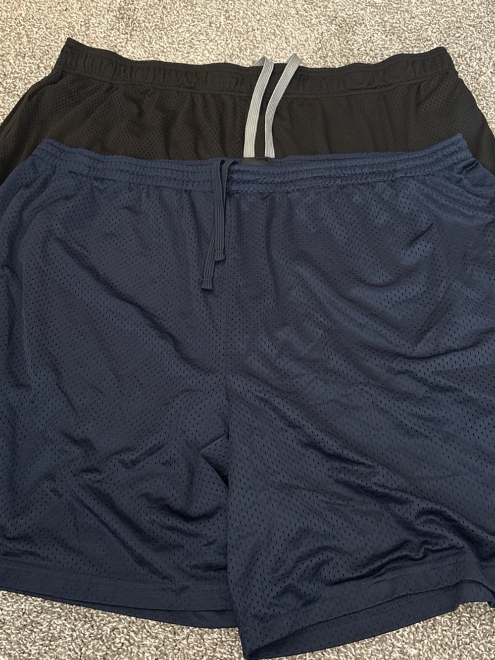 STARTER Men's Dual-Pair Athletic Mesh Shorts in Navy and Black